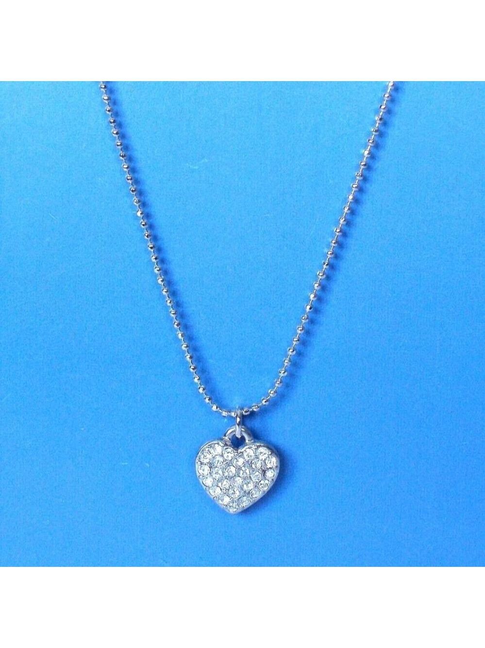 Lia Sophia "LITTLE BIT HEART" Necklace, 16-19", Cut Crystals, NWOT - Picture 2 of 4